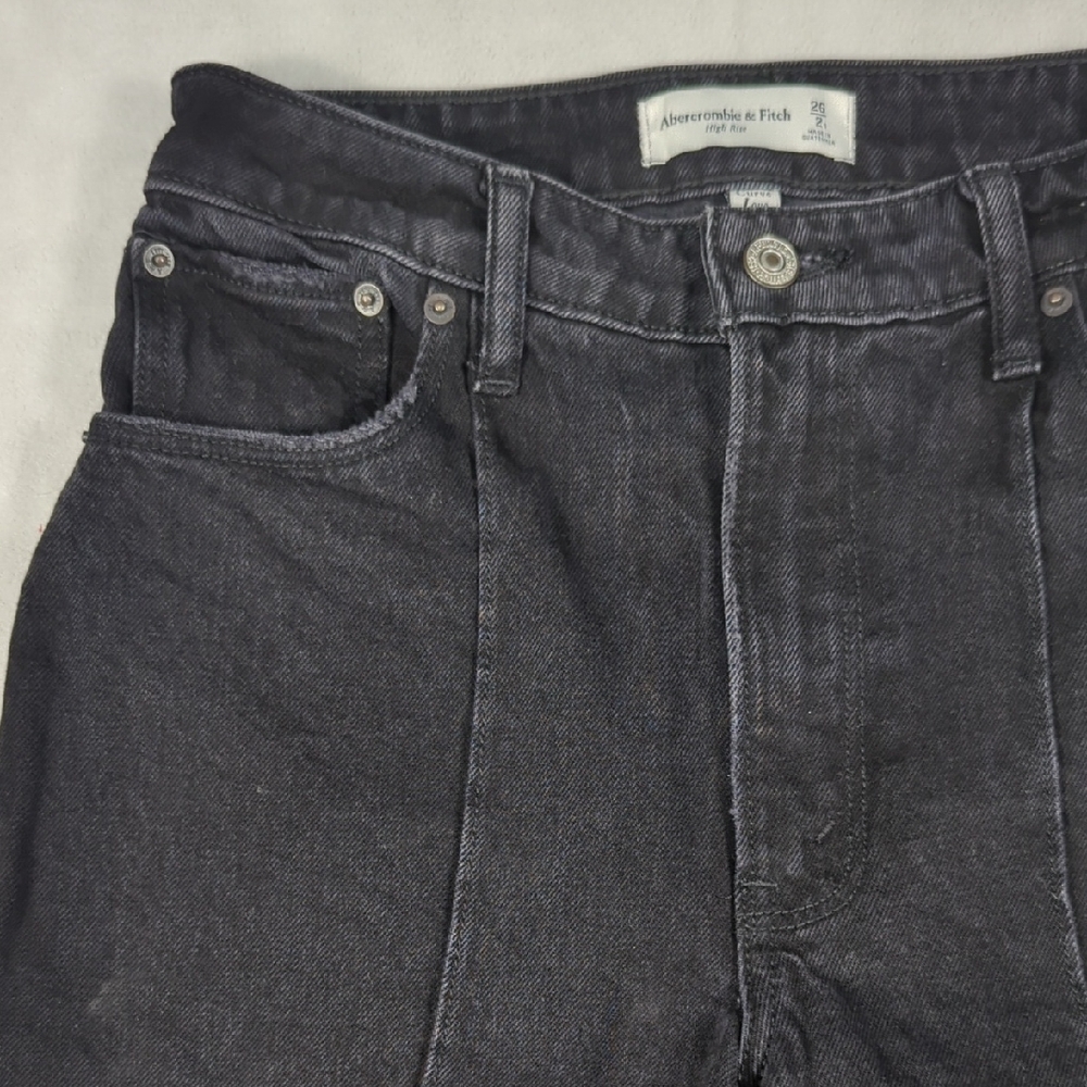Abercrombie & Fitch High Rise Curve Love Flare Leg Women's Jeans Black size 26